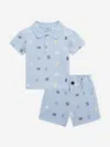 Guess Baby Boys 2-piece Short Sleeve Stretch Piquet Polo And Stretch Piquet Short Set In Blue
