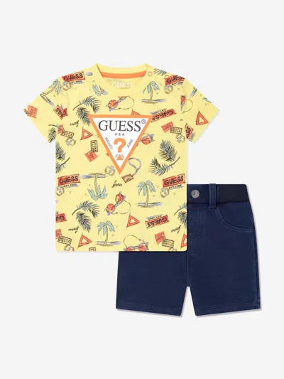 Guess Kids' Baby Boys Short Set In Yellow