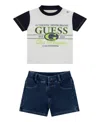 Guess Logo-print Shorts Set In White