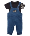 GUESS BABY BOYS SHORT SLEEVE T SHIRT AND OVERALL SET