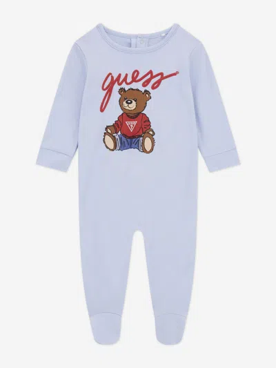 Guess Kids' Baby Boys Teddy Bear Babygrow In Blue