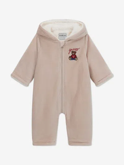 Guess Kids' Baby Boys Teddy Bear Romper In Neutral