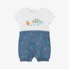 GUESS BABY BOYS WHITE JERSEY & BLUE CHAMBRAY SHORTIE