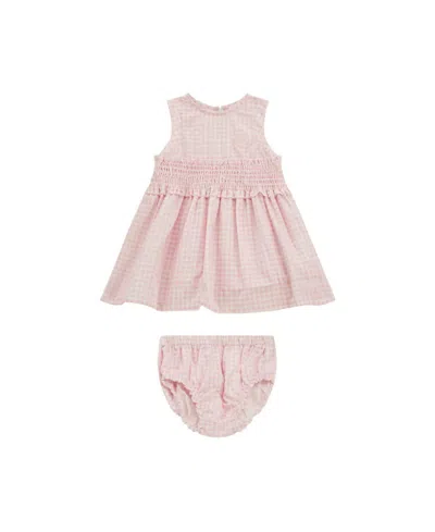 Guess Baby Girl Dress And Coordinating Diaper Cover In Pink