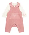 Guess Baby Girl Long Sleeve Bodysuit And Romper Set In Pink