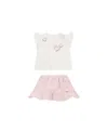 GUESS BABY GIRL SHORT SLEEVE T-SHIRT AND SKIRT