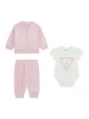 Guess Baby Girls 3 Piece Tracksuit Set In Pink