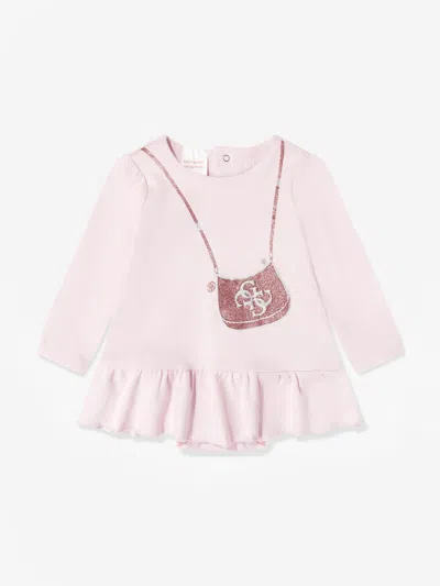 Guess Baby Girls Bag Print Dress In Pink