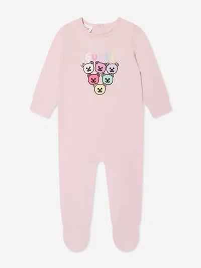 Guess Baby Girls Bear Romper In Pink