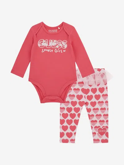 Guess Kids'  Baby Girls Bodysuit Set In Pink
