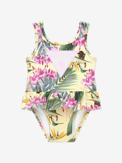Guess Baby Girls Botanical Swimsuit In Multicoloured