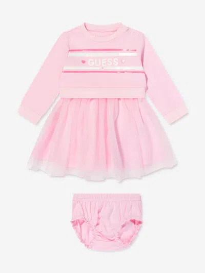 Guess Baby Girls Dress And Knickers Set In Pink