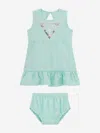 Guess Baby Girls 2-piece Sleeveless Dress And Coordinating Bloomer Set In Green