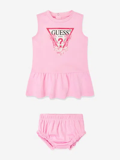 Guess Baby Girls Dress With Knickers In Pink