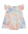 Guess Baby Girls Interlock Printed Short Sleeve Bodysuit Dress In Blue