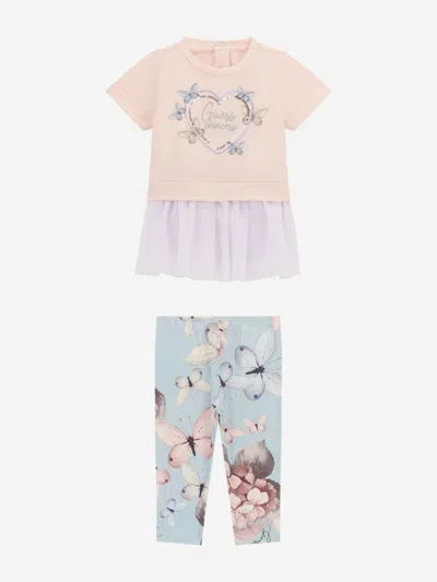 Guess Baby Girls Legging Set In Pink