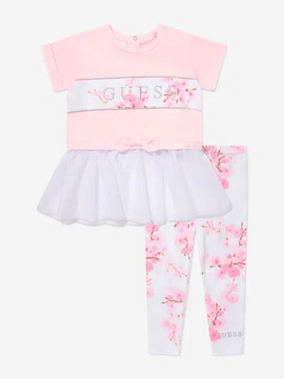 Guess Baby Girls Leggings Set In Pink