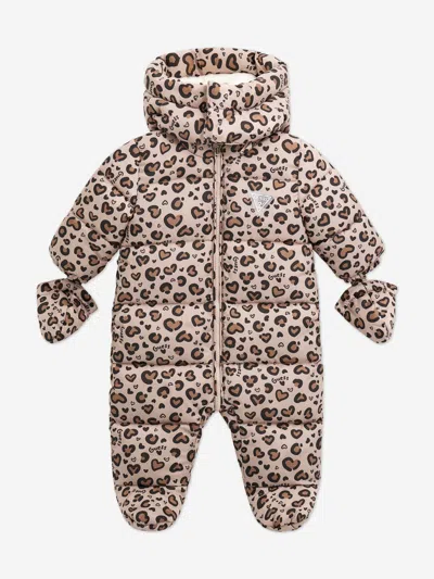 Guess Kids' Baby Girls Leopard Print Snowsuit In Animal Print