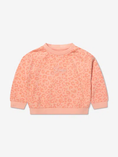 Guess Kids' Baby Girls Leopard Print Sweatshirt 6 - 9 Mths Pink