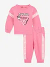 Guess Baby Girls Logo Tracksuit In Pink