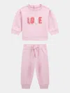 Guess Logo-embellished Tracksuit In Pink