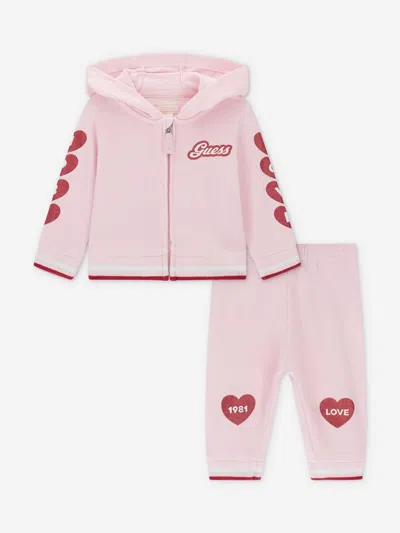 Guess Baby Girls Love Tracksuit In Pink
