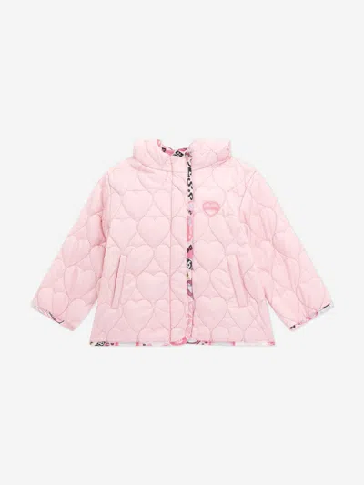 Guess Kids' Baby Girls Padded Heart Jacket In Pink