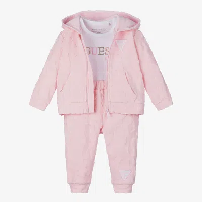 Guess Baby Girls Pink Cotton Tracksuit Set