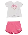 GUESS BABY GIRLS SHORT SLEEVE TOP AND SHORT SET