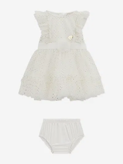 Guess Baby Girls Spotted Ruffle Dress In White