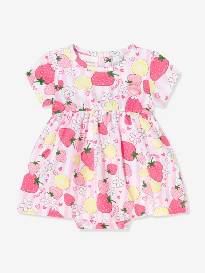 Guess Baby Girls Strawberry Bodysuit Dress In Pink