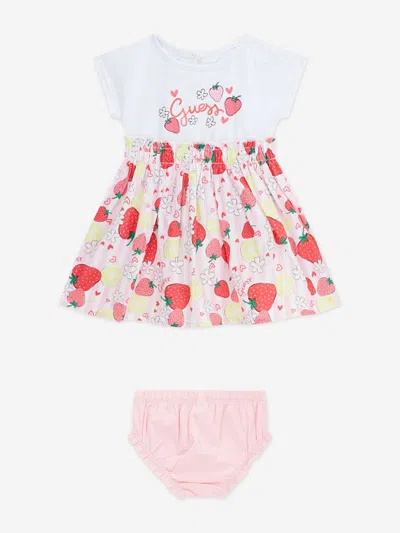 Guess Baby Girls Strawberry Dress With Knickers In White
