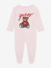Guess Baby Girls Teddy Bear Babygrow In Pink