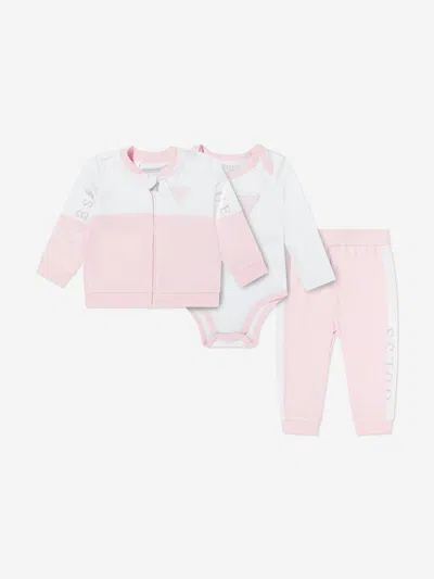 Guess Baby Girls Tracksuit Set In Pink