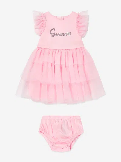 Guess Baby Girls Tulle Dress With Knickers In Pink
