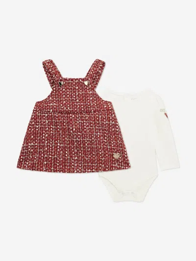 Guess Baby Girls Tweed Skirtall Set In Brown