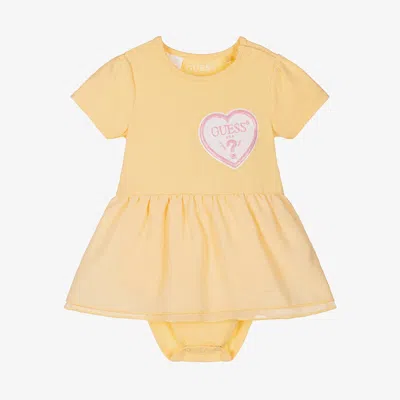 Guess Baby Girls Yellow Cotton Dress