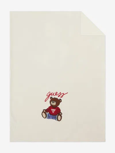 Guess Kids'  Baby Knitted Teddy Bear Blanket In White