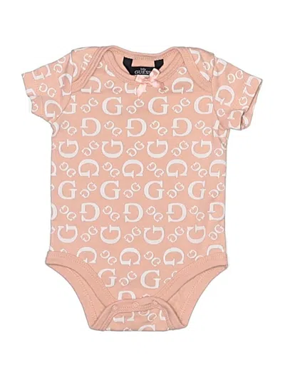 Pre-owned Guess Baby Babies' Short Sleeve Onesie In Brown