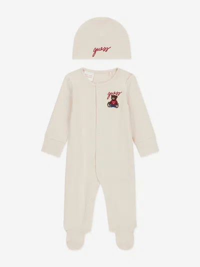 Guess Baby Teddy Bear Babygrow Set In Neutral