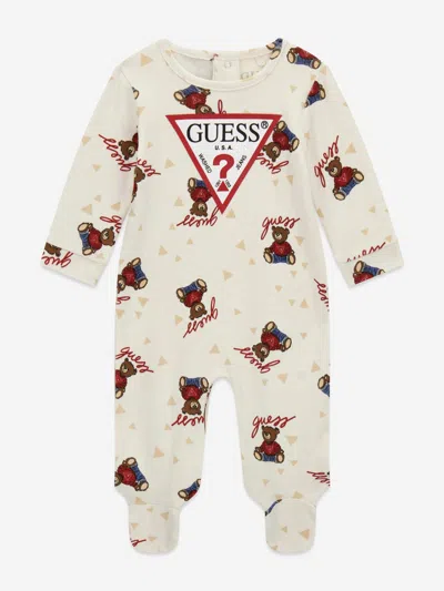 Guess Kids'  Baby Teddy Bear Babygrow In Multi