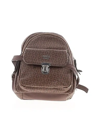 Pre-owned Guess Backpack In Brown