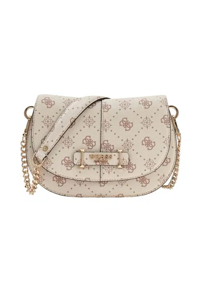 Guess Bag Carrie Logo In Avorio