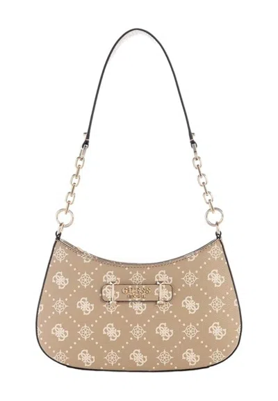 Guess Bag Carrie Logo In Marrone