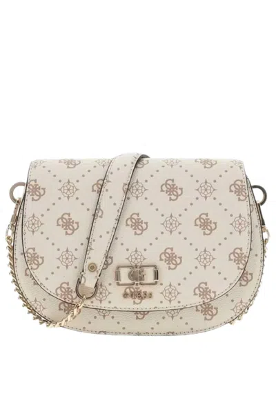 Guess Bag Emelie Logo In Avorio