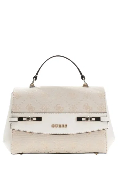 Guess Bag Melinda Logo In Avorio