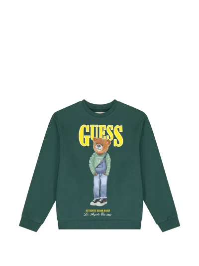 Guess Kids' Bear Graphic Sweatshirt In Green