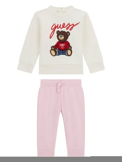 Guess Babies' Bear-motif Tracksuit In ピンク