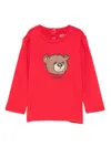 Guess Bear-print Long-sleeve T-shirt In Red