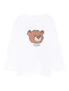 Guess Bear-print Long-sleeve T-shirt In White